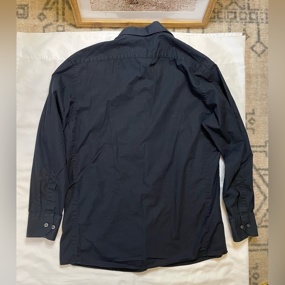 Men’s Claiborne by John Bartlett size medium black dress button up shirt - Picture 3 of 10